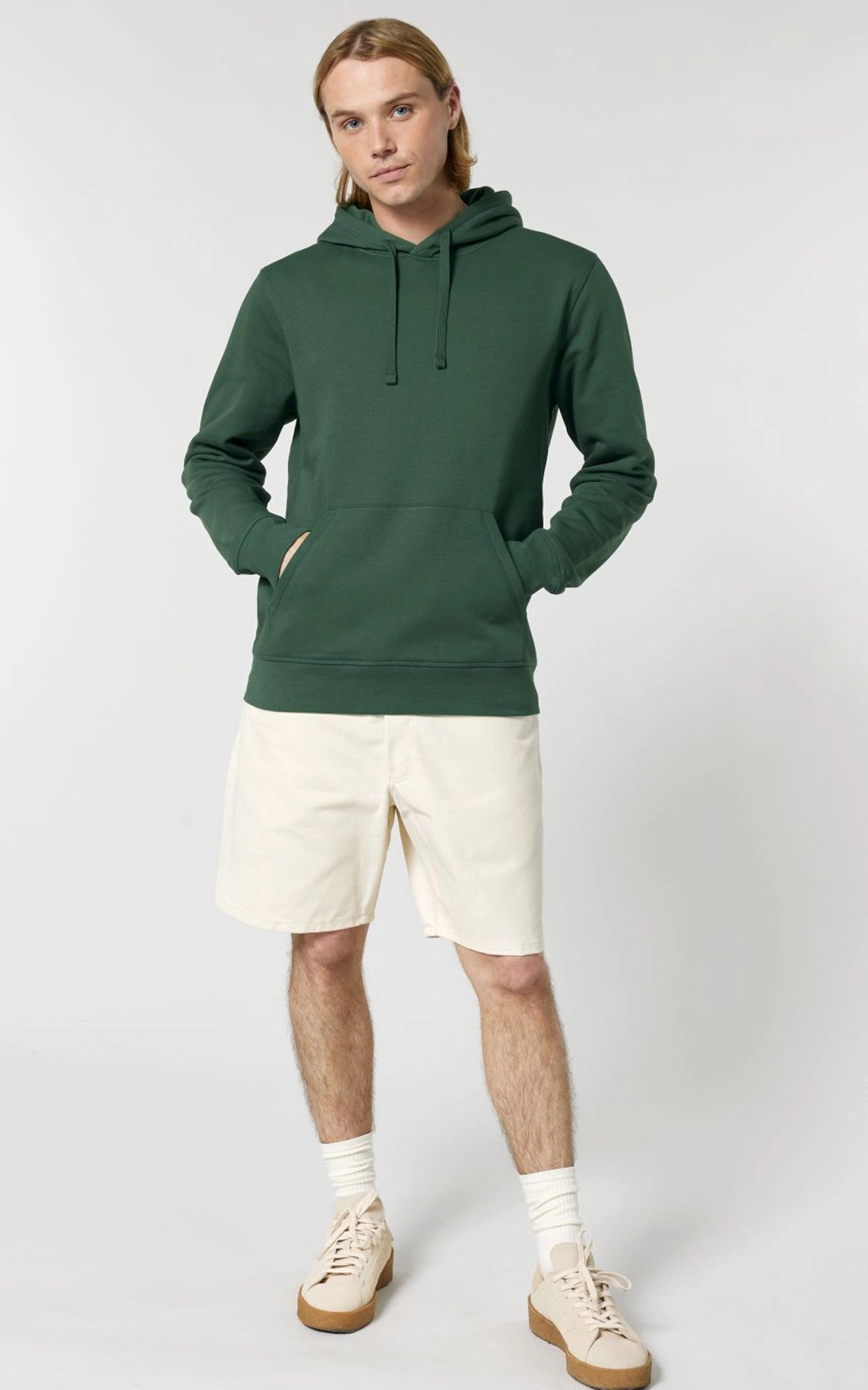 grĂŒner Unisex Hoodie Hotter than your Ex Bio Baumwolle, KĂ€ngurutasche, flache Kordeln