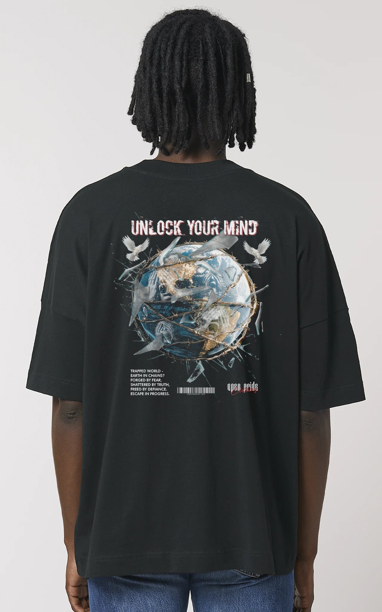Oversized T-Shirt Unlock Your Mind Rückseite