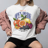 Sweet Fruits T-Shirt – Stay Juicy Print Oversized T-Shirt Sweet Fruits Frontprint – Weißes Unisex Shirt