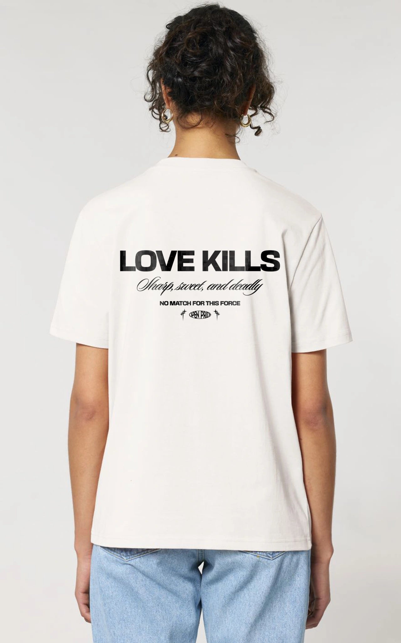 Statement T-Shirt Love Kills White Bio-Baumwolle Backprint