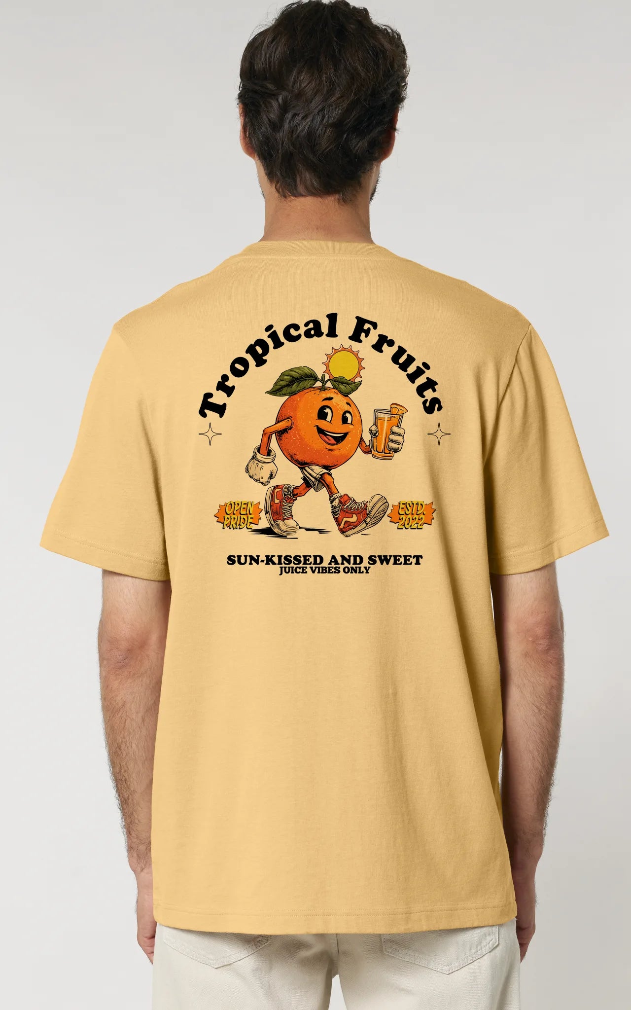 Lässige Unisex-Passform Bio-T-Shirt Tropical Fruits nachhaltige Streetwear