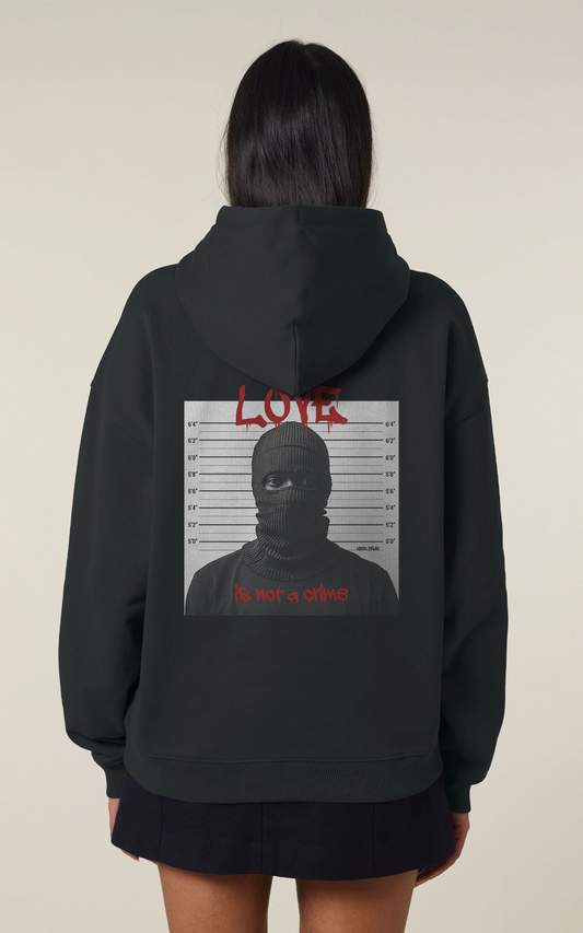 Schwarzer Protest-Hoodie mit Polizei-Lineup-Print für Streetwear-Liebhaber - Open Pride