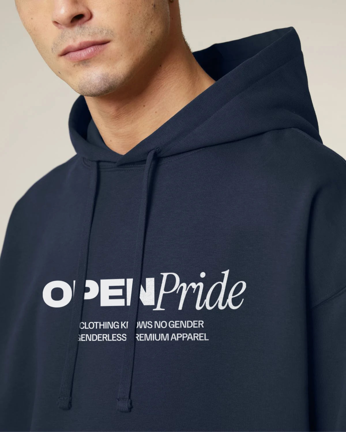 Detailansicht Premium Streetwear Hoodie aus Bio-Baumwolle