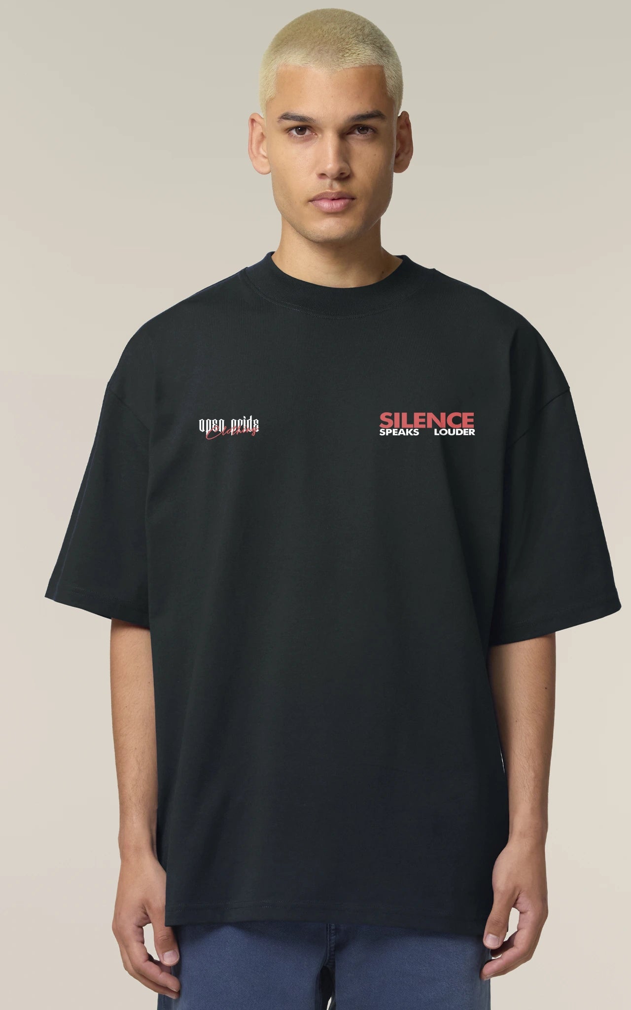 Statement Shirt mit Text „Silence Speaks Louder“