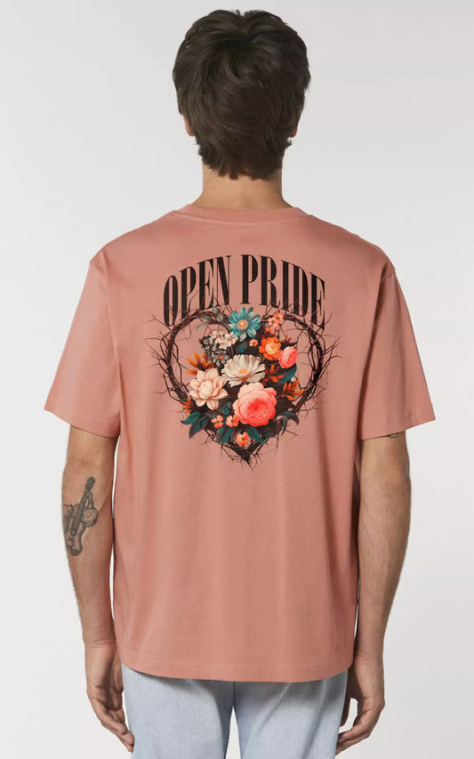 Premium Organic T-Shirt Rosary Heart Lachsfarben