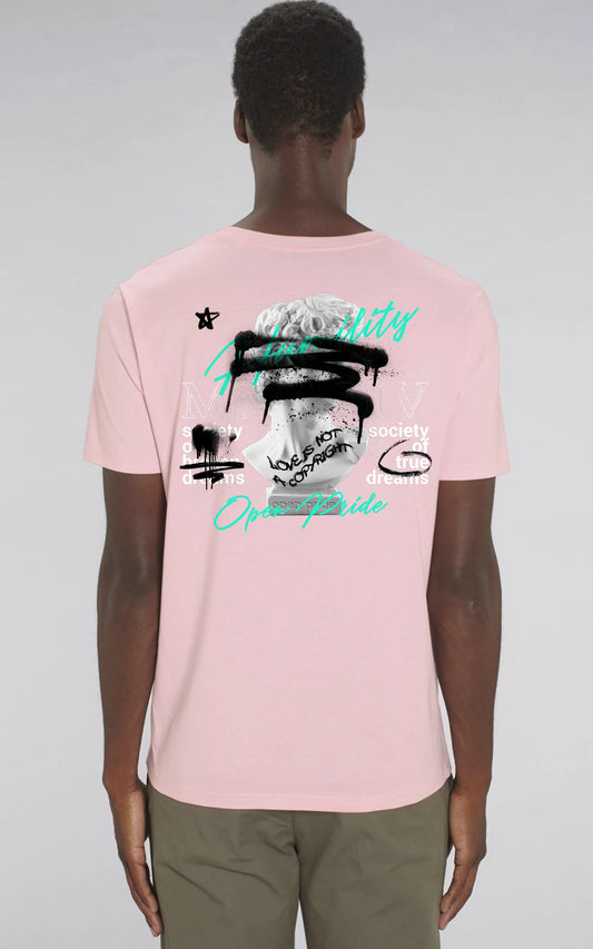 True Dreams Organic T-Shirt Genderneutrale Streetwear in Pink  Graffiti Design