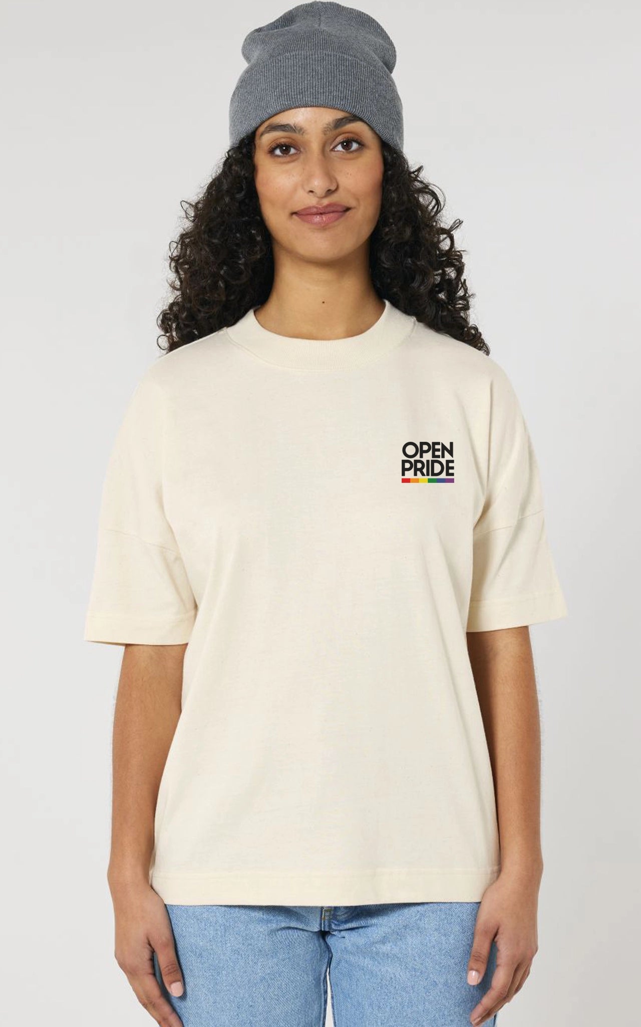 beiges organic Oversized T-Shirt Be Pride 