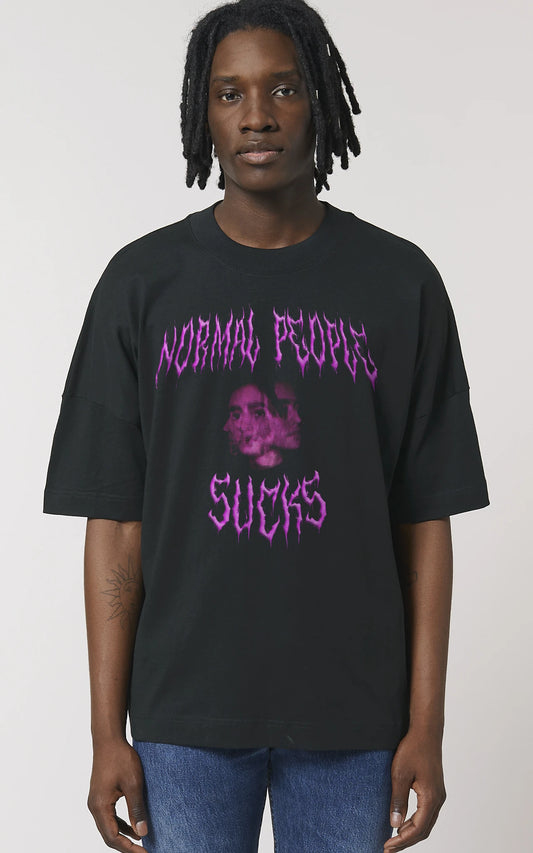 Normal People Sucks Oversized T-Shirt - Symbolische Darstellung von Schizophrenie