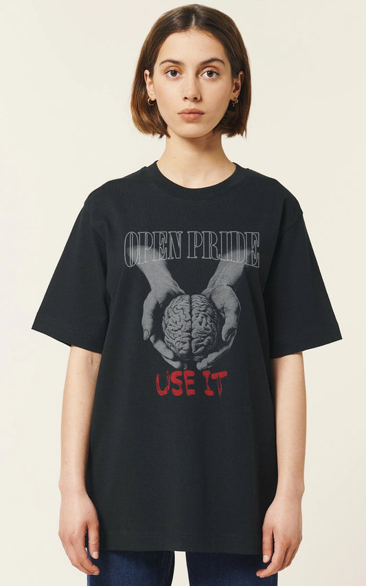 Please use it schwarzes Oversized T-Shirt Use your Brain