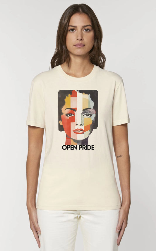 beiges Basic Organic T-Shirt Pride Face