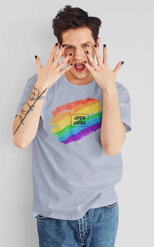 arktikblaues Basic Organic T-Shirt Pride Rainbow - Watercolor Regenbogen