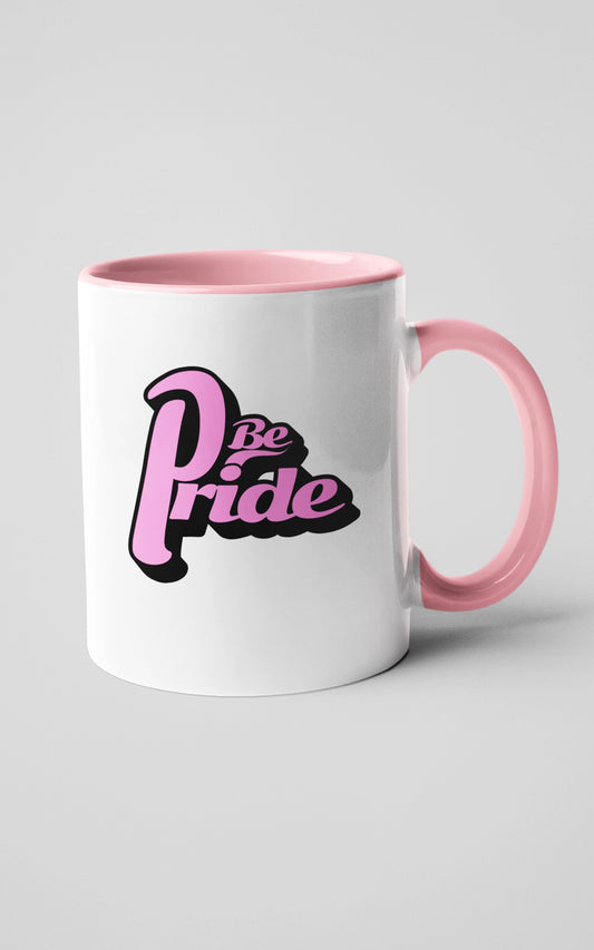 Zweifarbige Keramiktasse Be Pride rosa