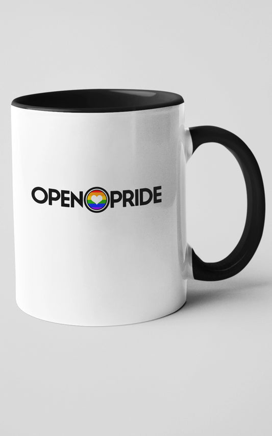 Zweifarbige Keramiktasse Open Pride schwarz